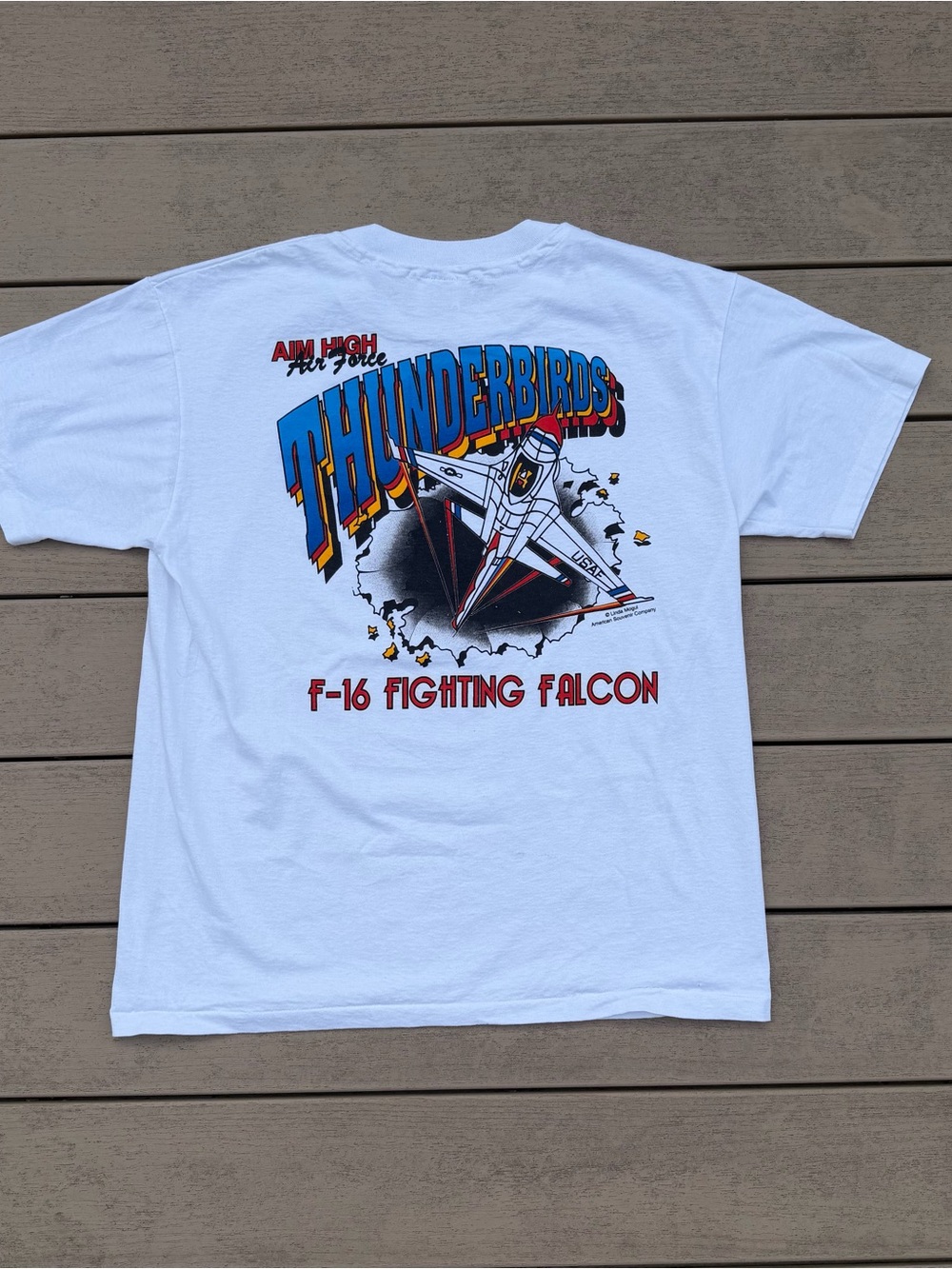 Vintage 90s USAF Thunderbirds Single Stitch T-Shirt Men’s Large Made in USA - Picture 3 of 8